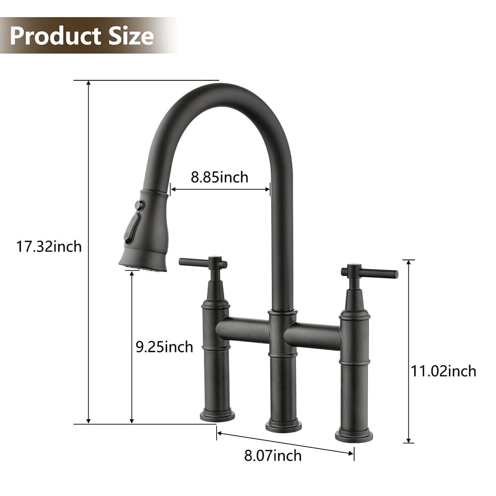 Giving Tree Bridge Kitchen Faucet with Pull-Down Sprayhead in Spot