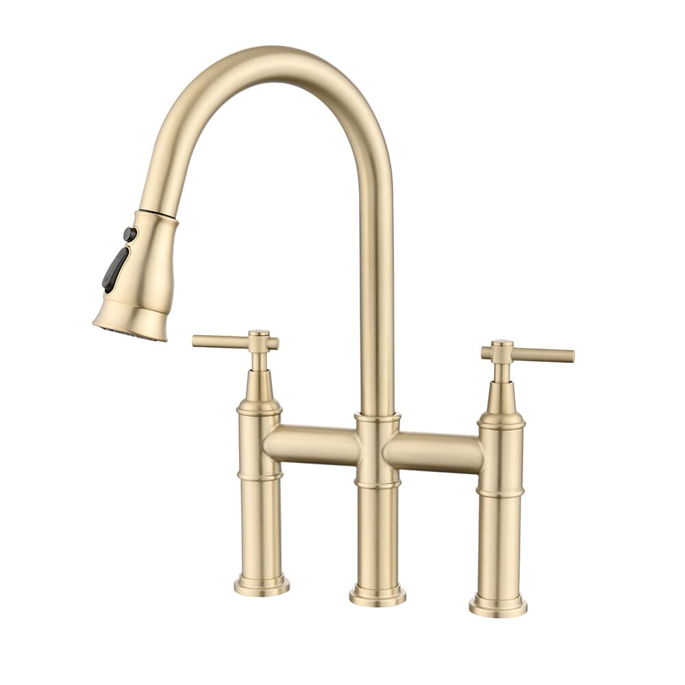 Giving Tree Bridge Kitchen Faucet with Pull-Down Sprayhead in Spot