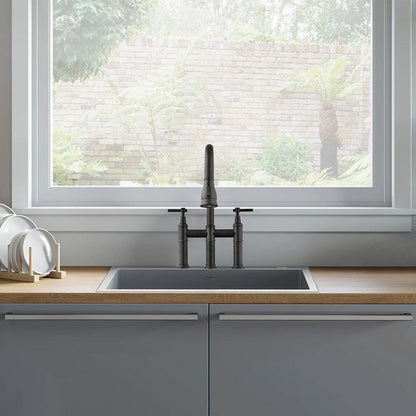 Giving Tree Bridge Kitchen Faucet with Pull-Down Sprayhead in Spot