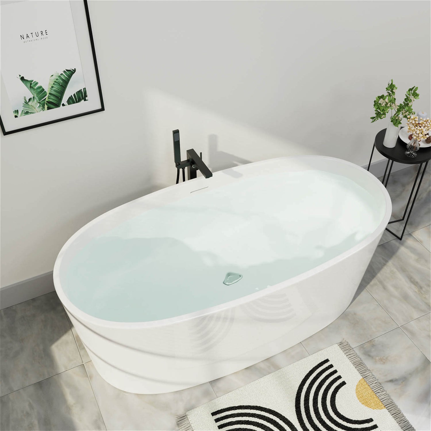 Modern Acrylic 63 inch Freestanding Tub