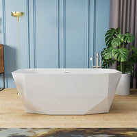 Mokleba 67'' Acrylic Tub Rectangle Freestanding Soaking Bathtub