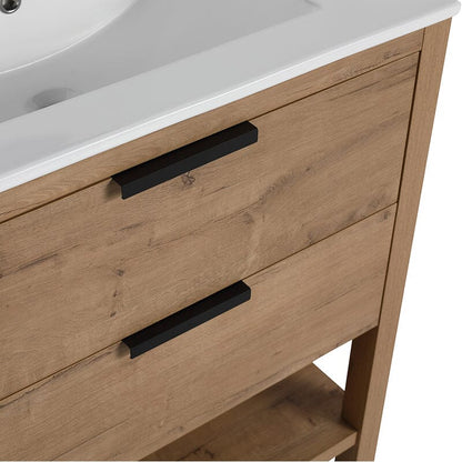 30-inch Freestanding Plywood Bathroom Vanity With Tops and 2 Drawers