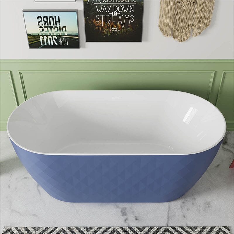 Mokleba 59&quot; Unique Design Oval Acrylic Bathtub Freestanding Soaking Tub