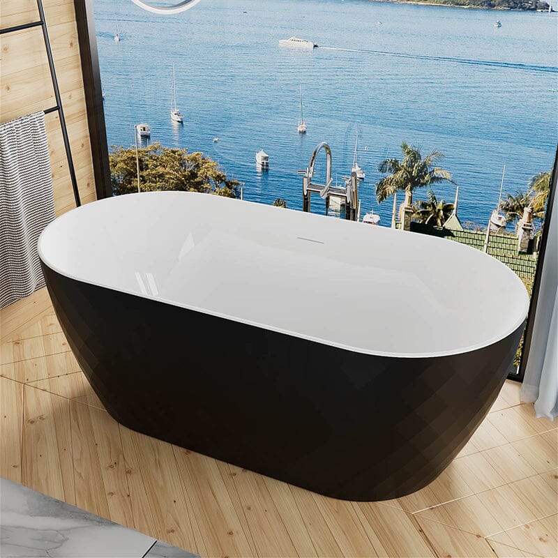 Mokleba 59&quot; Unique Design Oval Acrylic Bathtub Freestanding Soaking Tub