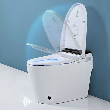 Elongated One-Piece Floor Mounted Smart Toilet with Built-in Water Tank