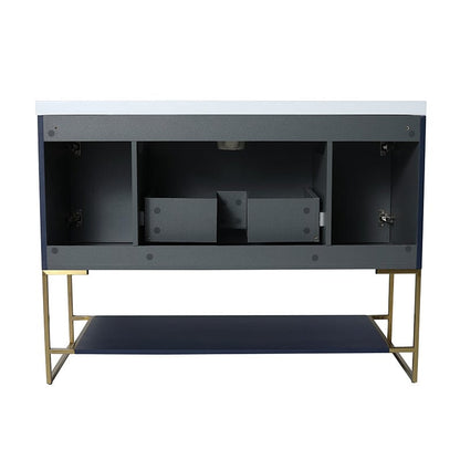 48 Inch Freestanding Bathroom Vanity with Stone Resin Basin, Large Storage Space