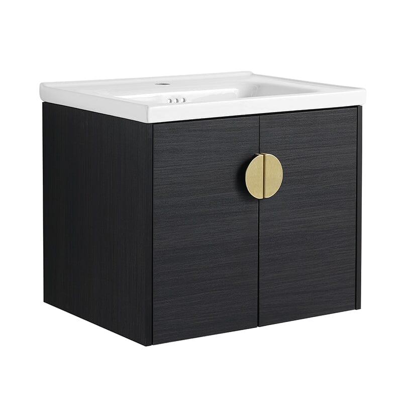 24 Inch Small Bathroom Vanity Cabinets With Sink Float Mounting Design,Soft Close Doors