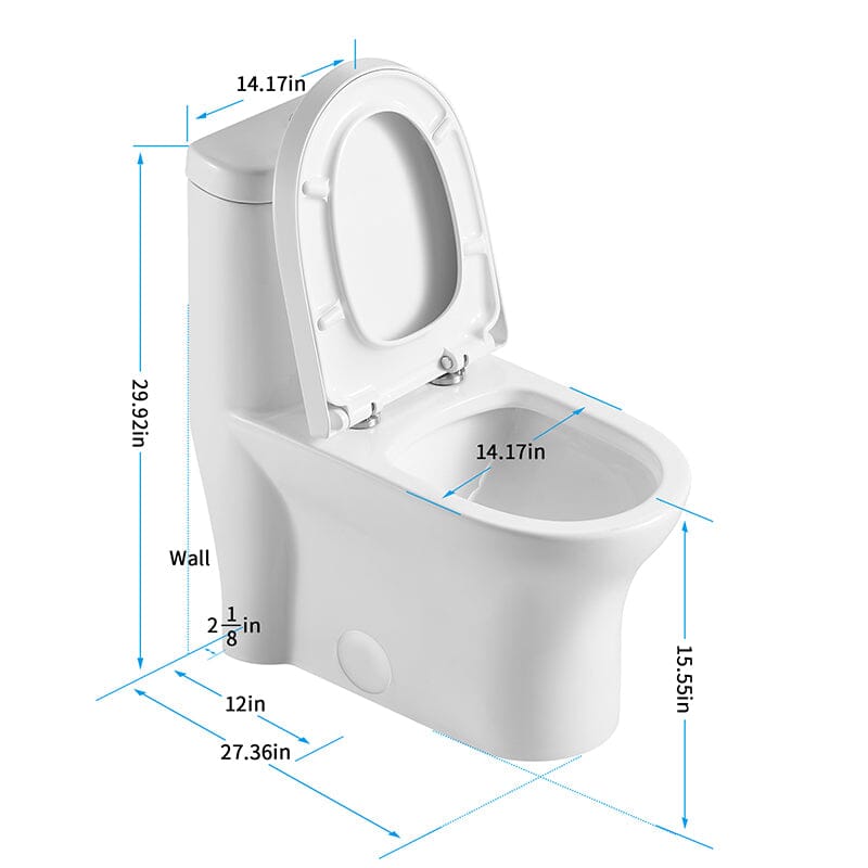 Giving Tree One-Piece Elongated Toilet Silent Siphon Jet Double Flushing with Bidet Sprayer