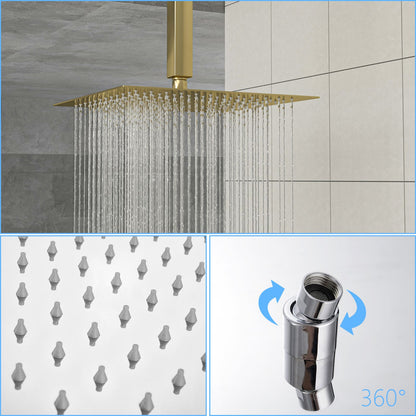 12&quot; Gold Square Rain Shower Head