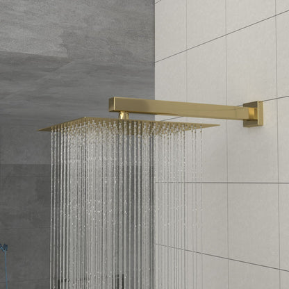 12&quot; Square Gold Rain Shower Head