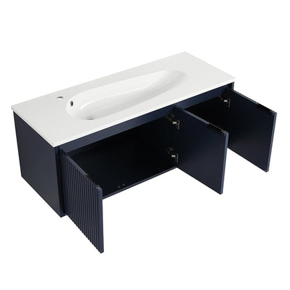 48&quot; Modern Design Floating Bathroom Vanity with Drop-Shaped Resin Sink