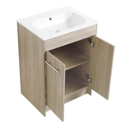 24-inch Freestanding Soft-Close Bathroom Vanity Cabinet with Sink