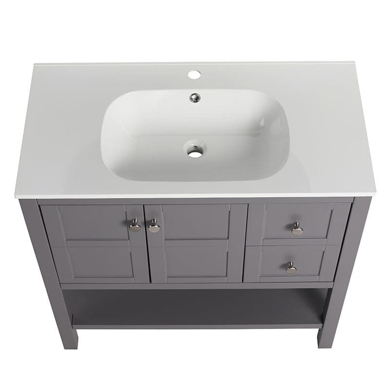 36-Inch Modern Freestanding Bathroom Vanity Sink Set with Storage Drawers