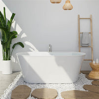 Mokleba 59'' Acrylic Double Ended Flat Freestanding Soaking Tub