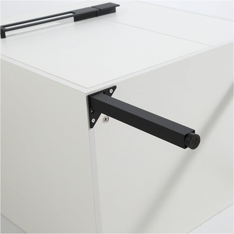 Freestanding plywood bathroom vanity door base detail