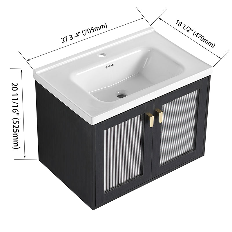 28 Inch Wall-Mounted  Bathroom Vanity with Sink, for Small Bathroom