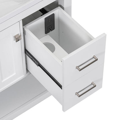 36-Inch Freestanding Drawer Bathroom Vanity with Resin Sink and USB Charging