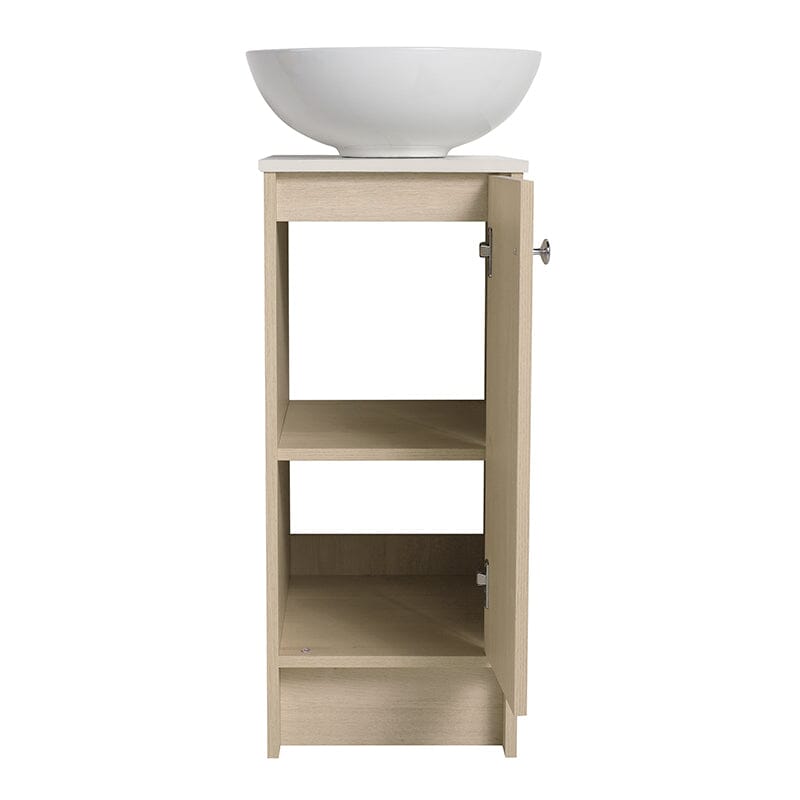 16&quot; Freestanding Bathroom Vanity with Round Sink with Soft Close Doors and Shelves