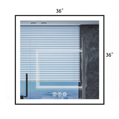 GIVING TREE 28&quot;/32&quot;/36&quot;/40&quot; LED Bathroom Mirror with Black Frame, Anti-Fog, Shatter-Proof, Memory, 3 Colors