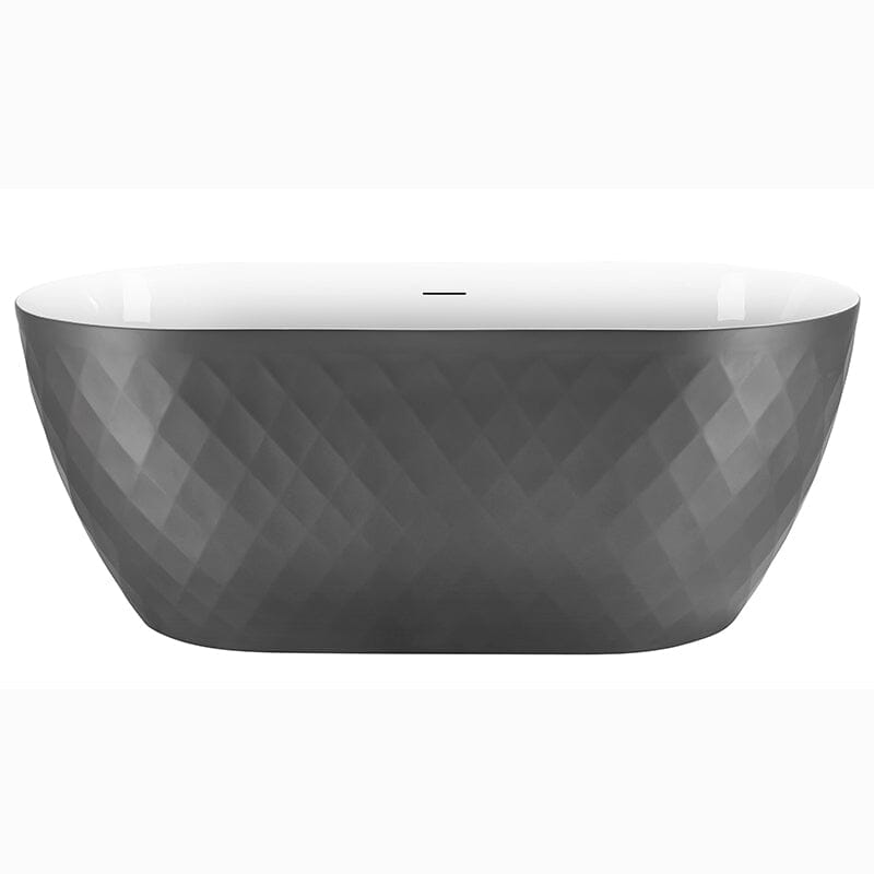 Mokleba 59&quot; Unique Design Oval Acrylic Bathtub Freestanding Soaking Tub