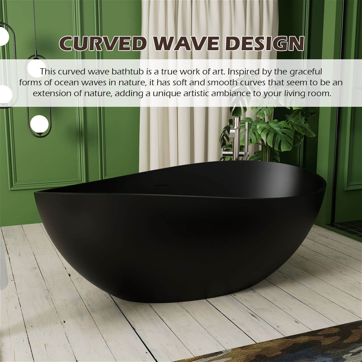 63&quot; Stone Resin Soaking Tub Design Introduction