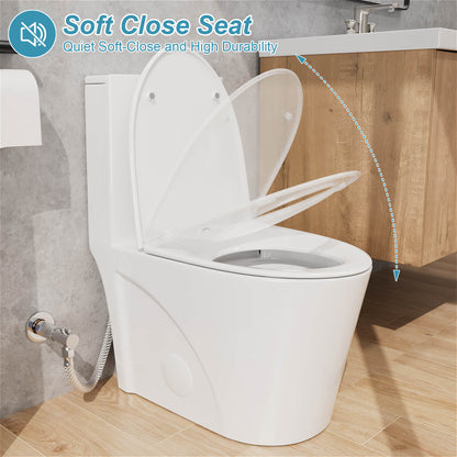 Giving Tree One Piece 1.1GPF/1.6 GPF Dual Flush Elongated Toilet