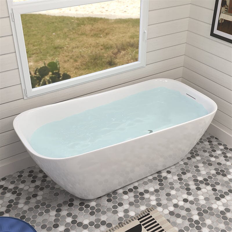 Mokleba 59&quot; Acrylic Single Slipper Tub Freestanding Soaking Bathtub