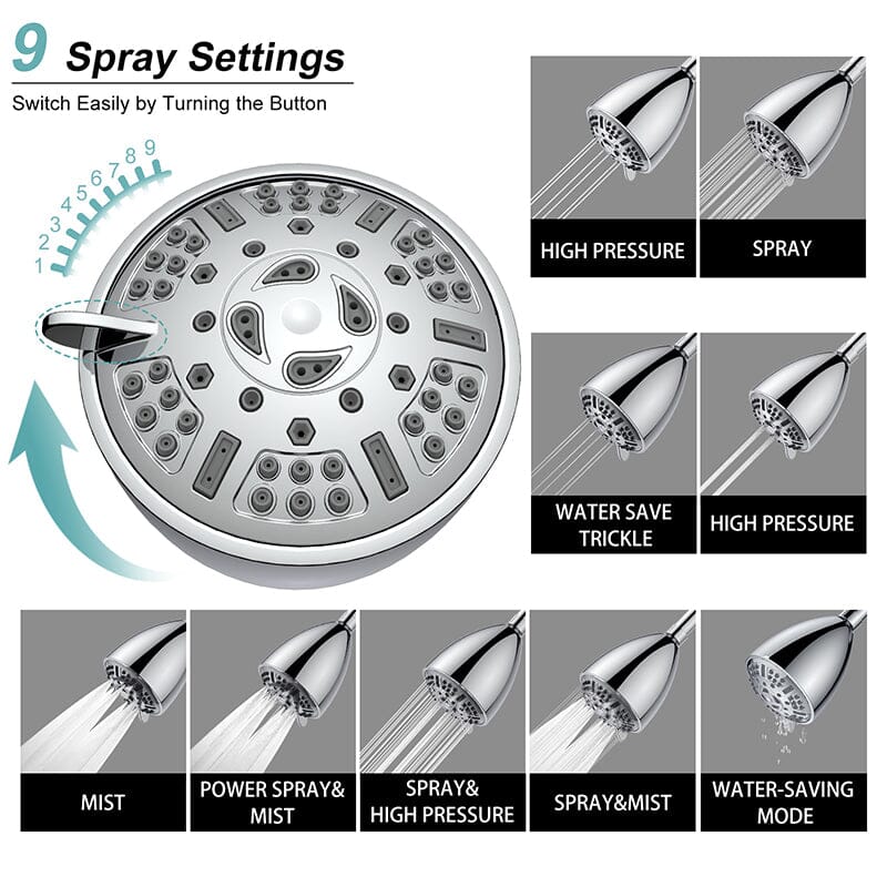 Giving Tree Filtered Shower Head Set with 8 Spray Mode