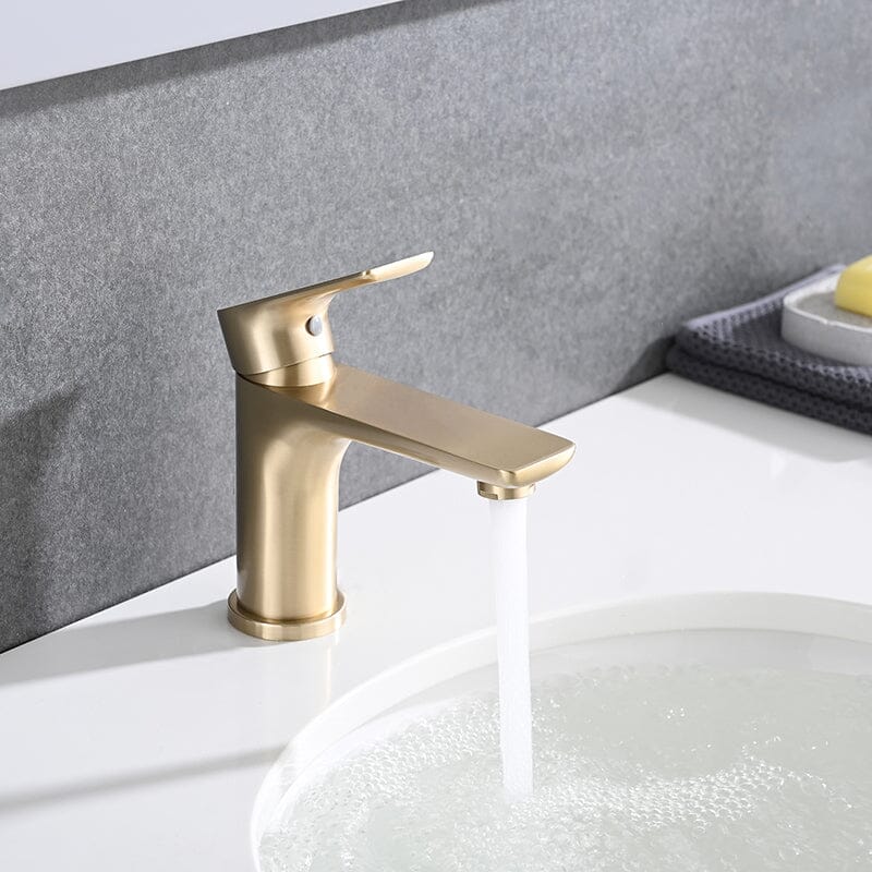 Modern Single Hole Bathroom Sink Faucet Single Handle Solid Brass