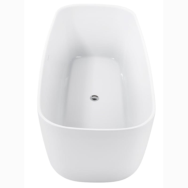 Mokleba 67&quot; Acrylic Rounded Rectangle Freestanding Soaking Bathtub Double Ended