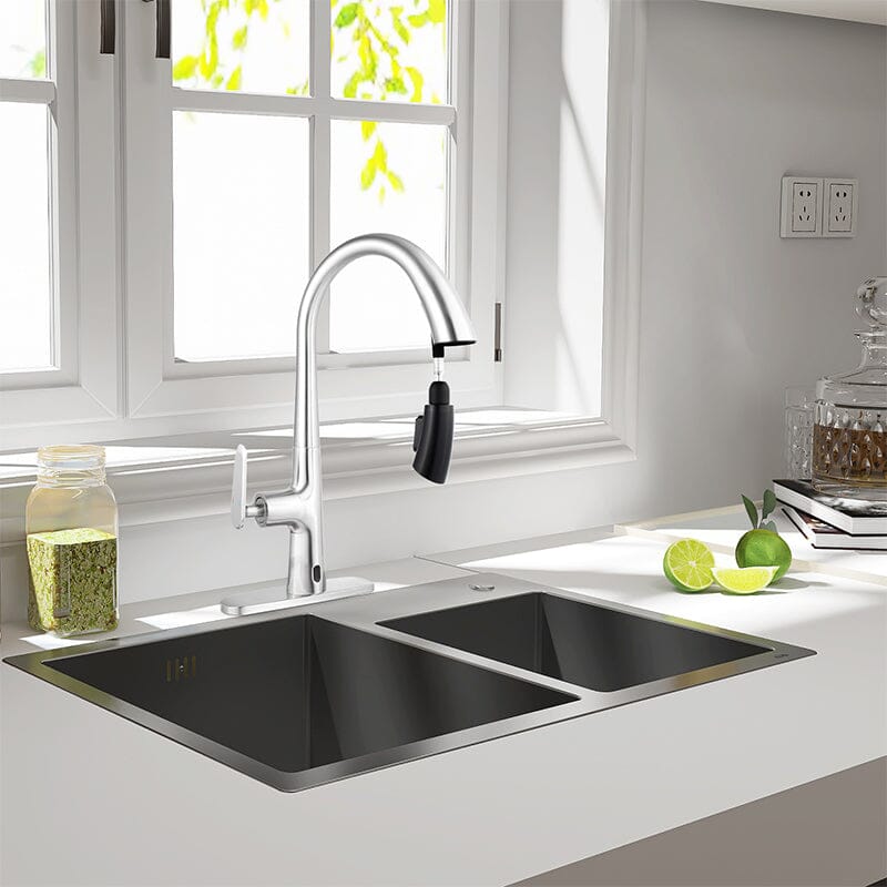 Giving Tree Kitchen Sensor High Arc Faucets Single Handle Pull Down