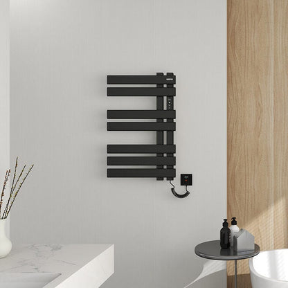 Electric Towel Warmer, Heated Towel Rack with Touch Panel, Timer &amp; Adjustable Temperature, Flat 7 Bar Towel Warmer, Plug-in