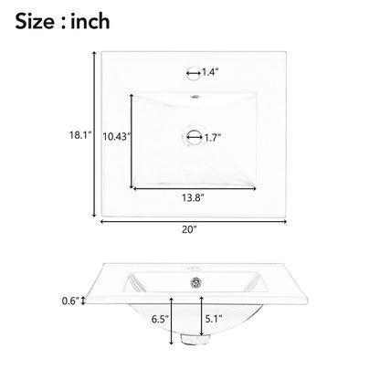 20 Inch Black Mid Century Modern Freestanding Vanity Top Sink Dimensions Specifications