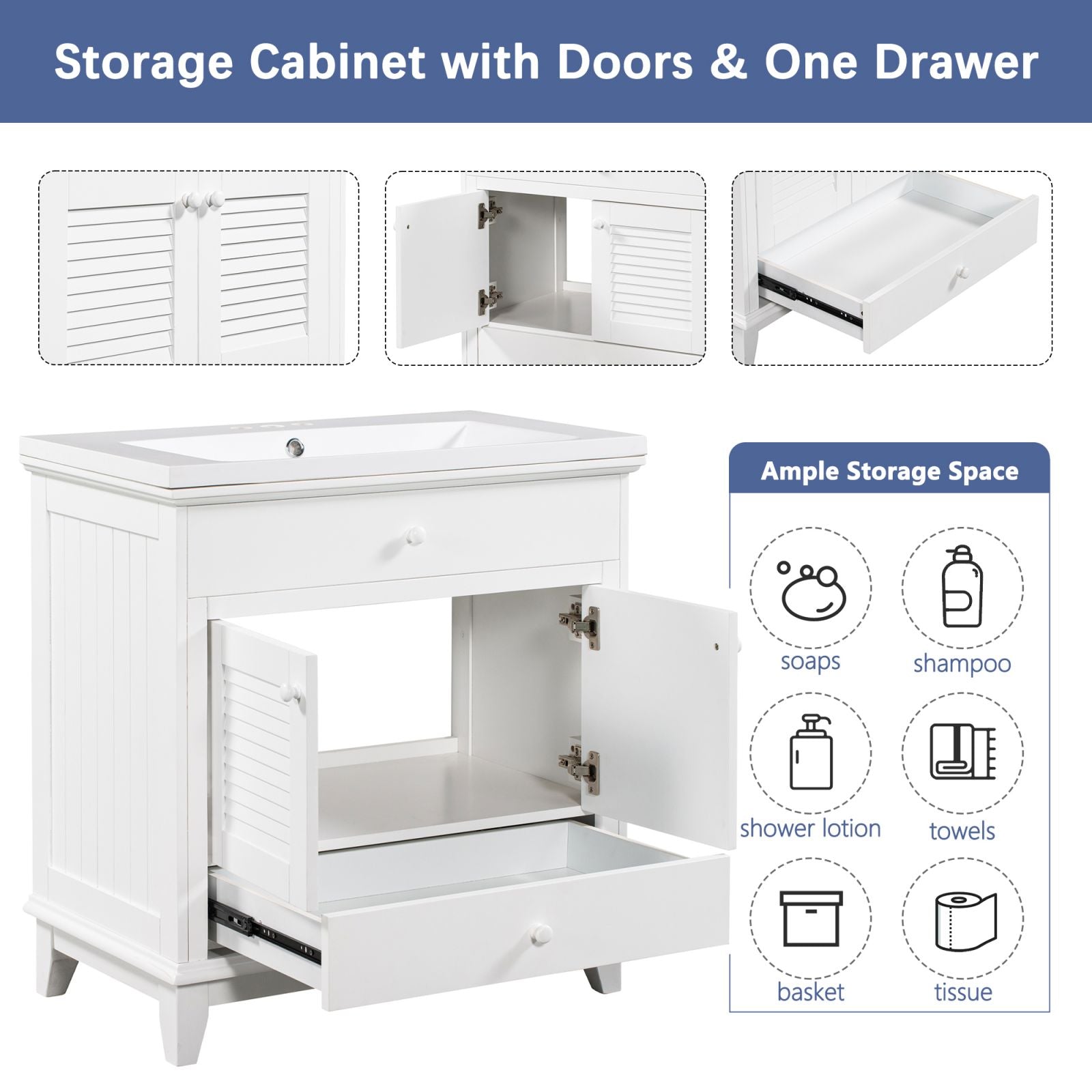 Storage cabinet with door &amp; one drawer