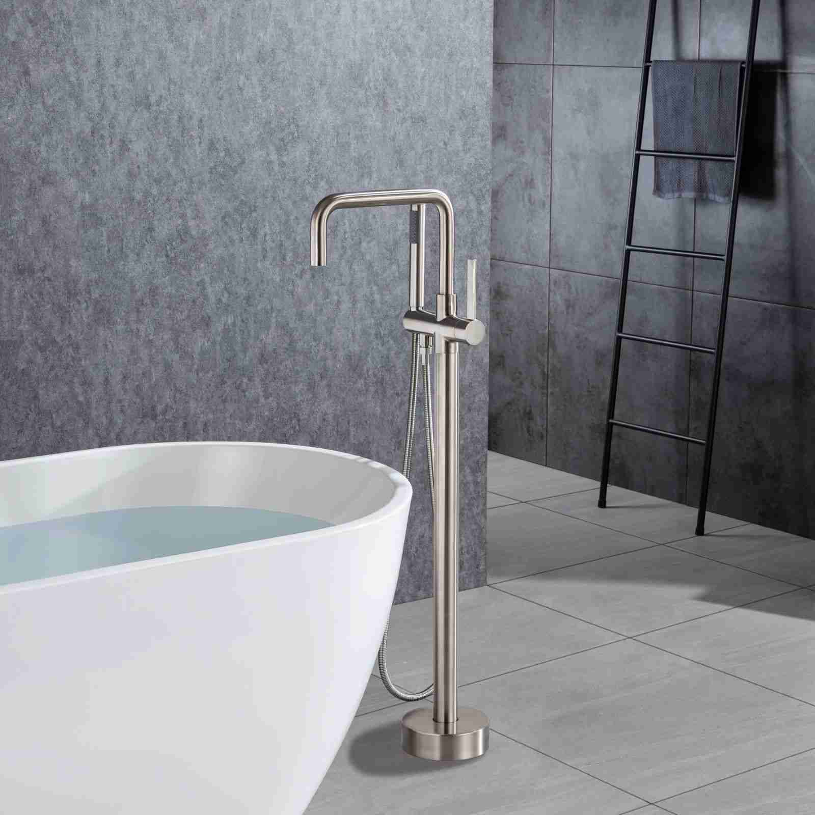 Floor Mount Single Handle Brass Tub Faucets