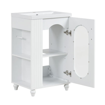 Single door 20&quot; white bathroom vanity