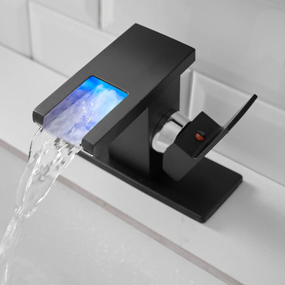 Black waterfall spout faucet