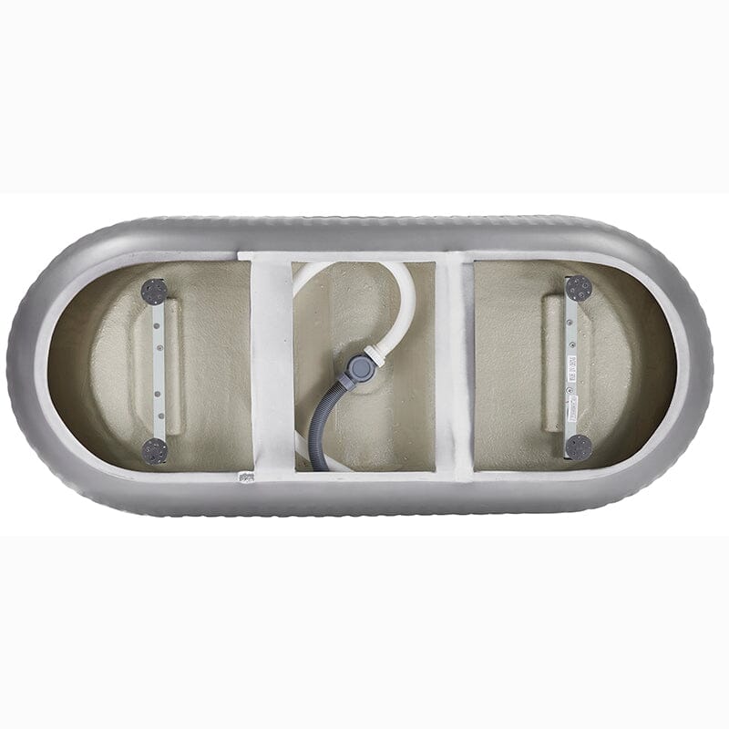 Mokleba 67&quot; Oval Acrylic Fluted Bathtub Double Ended Freestanding Soaking Tub