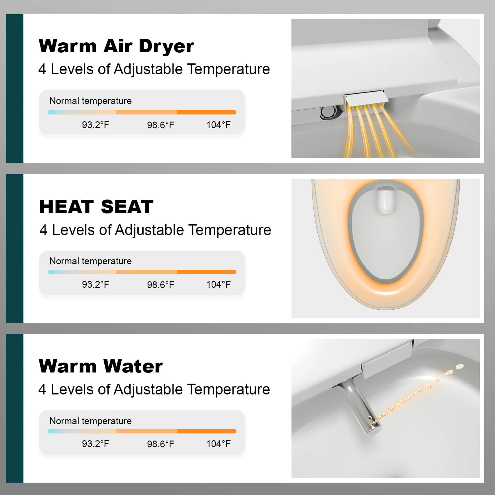 Smart Bidet Toilet with Elderly and Child Modes