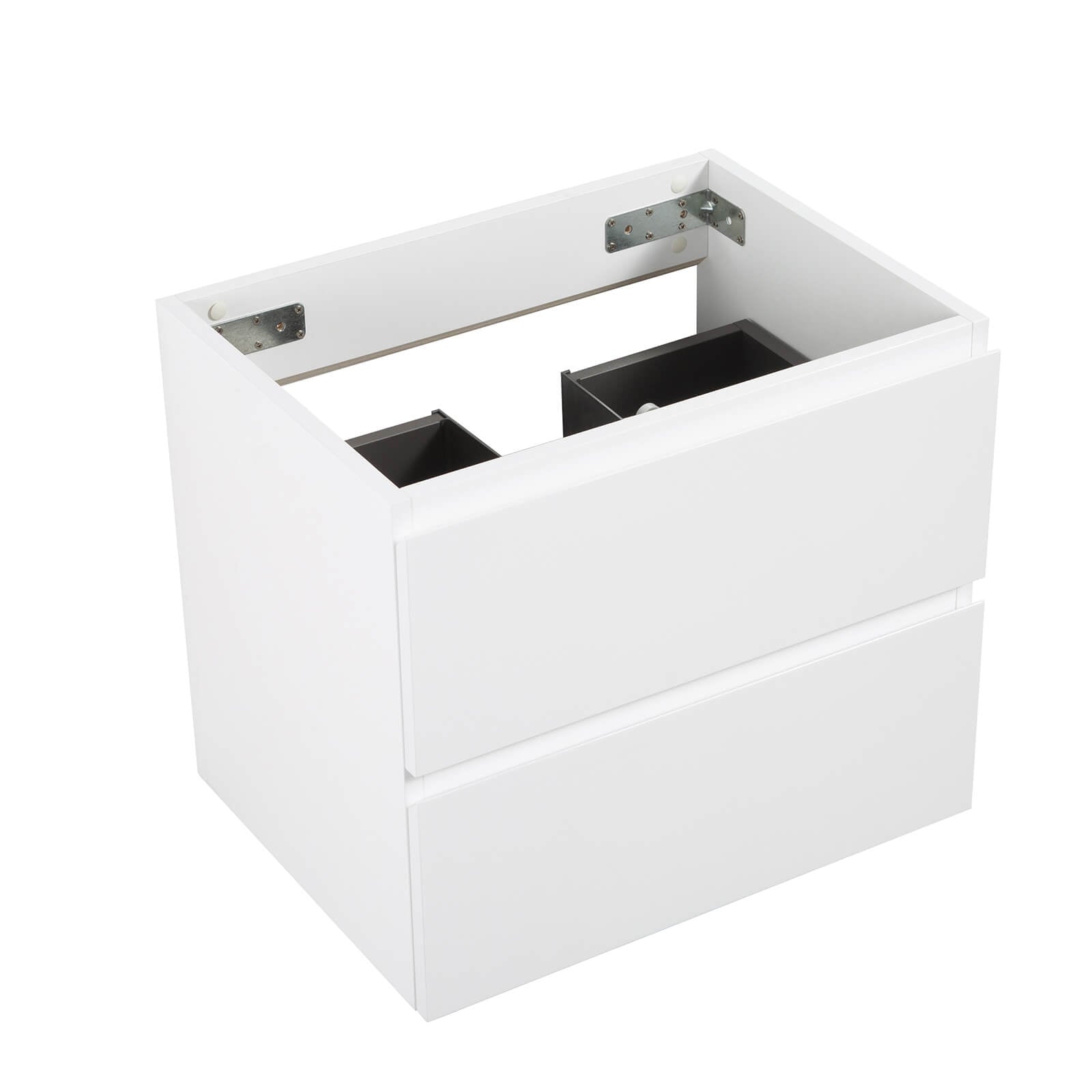 24 Inch White Floating Bathroom Vanity Base with Hidden Drawers