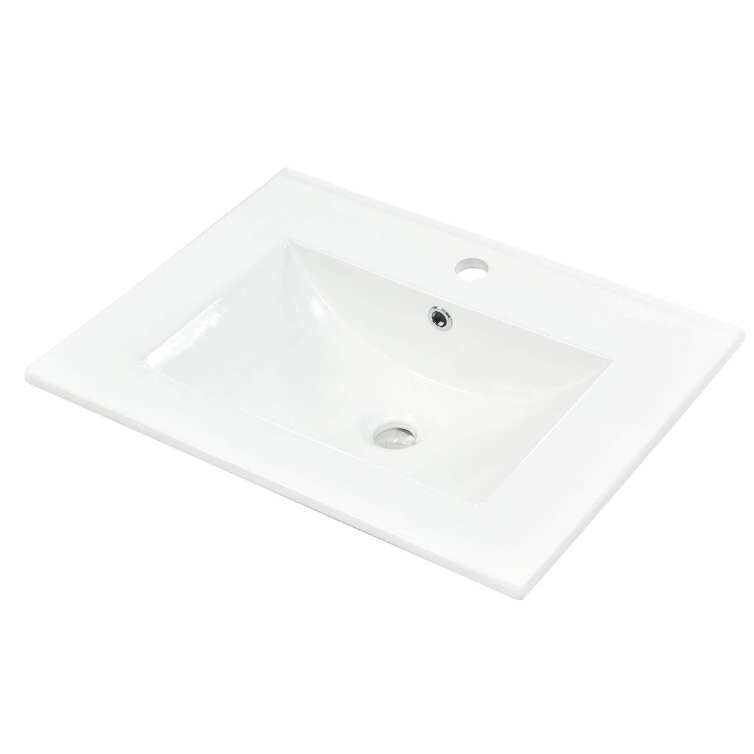 24 in x 18 in Single Sink Ceramic Vanity Top with Undermount Sink