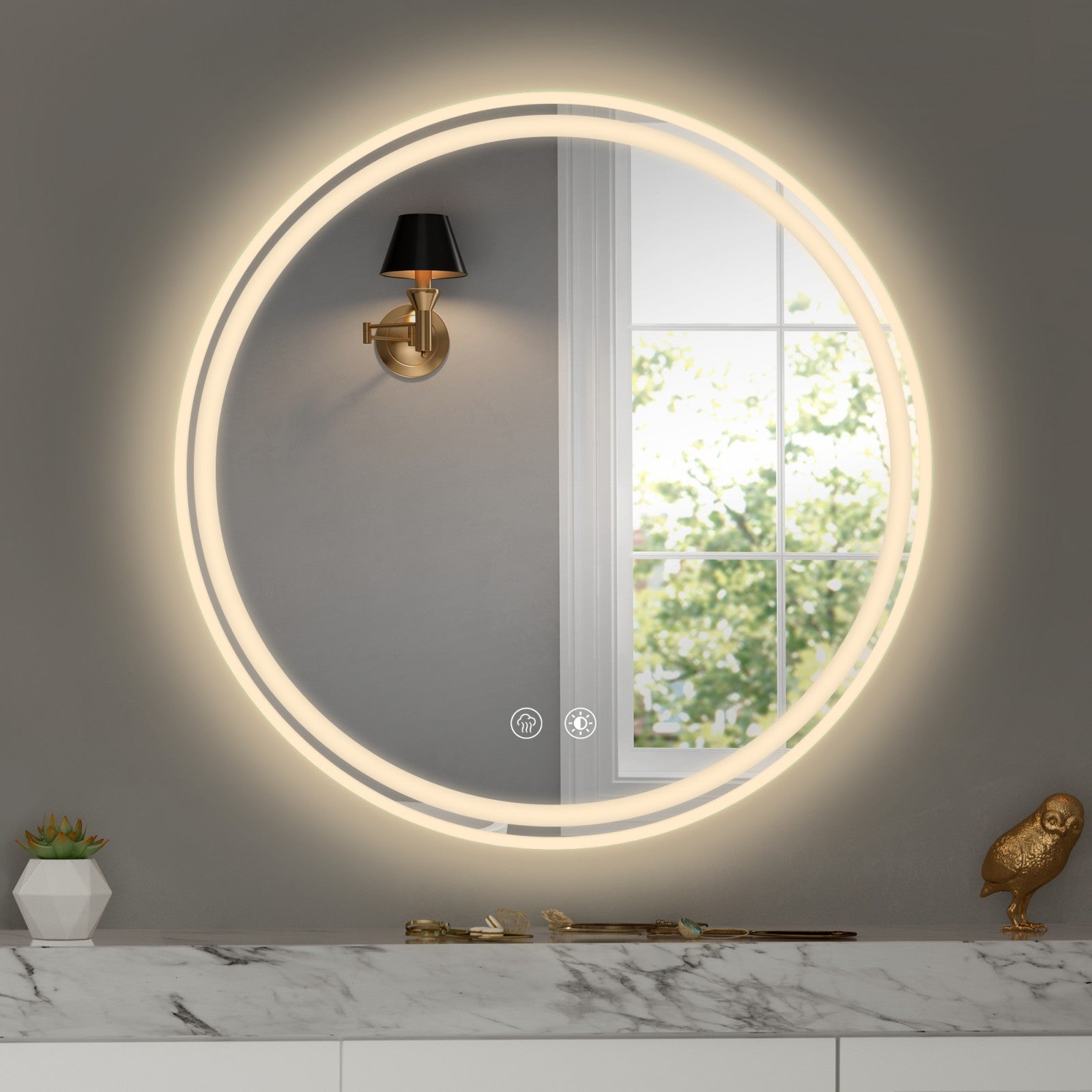 28 In Round LED Mirror