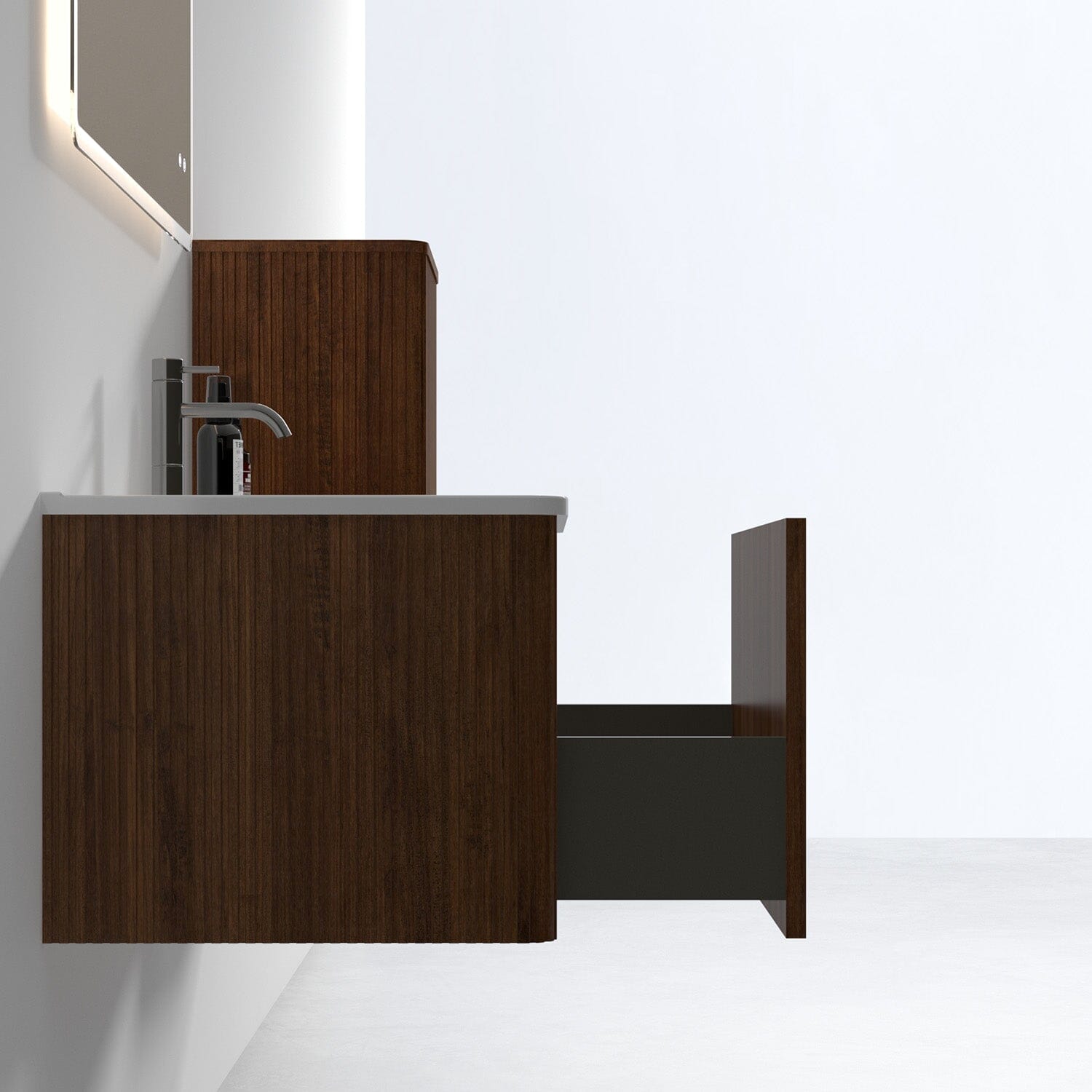 Giving Tree 30&quot; Wooden Striped Modern Bathroom Vanity with Sink, Wall-mounted