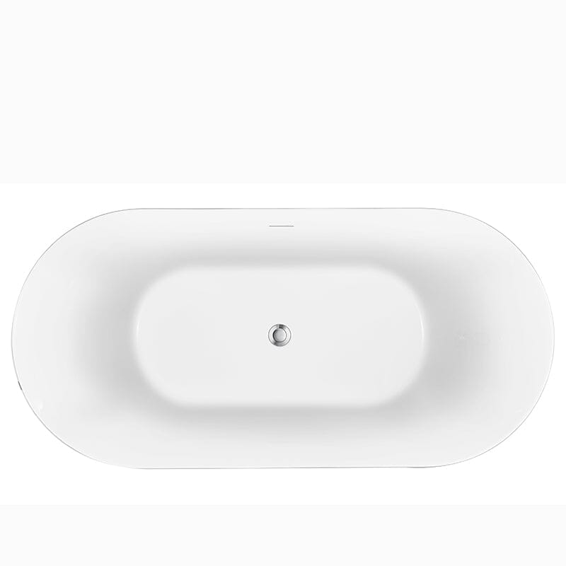 Mokleba 59&quot; Unique Design Oval Acrylic Bathtub Freestanding Soaking Tub