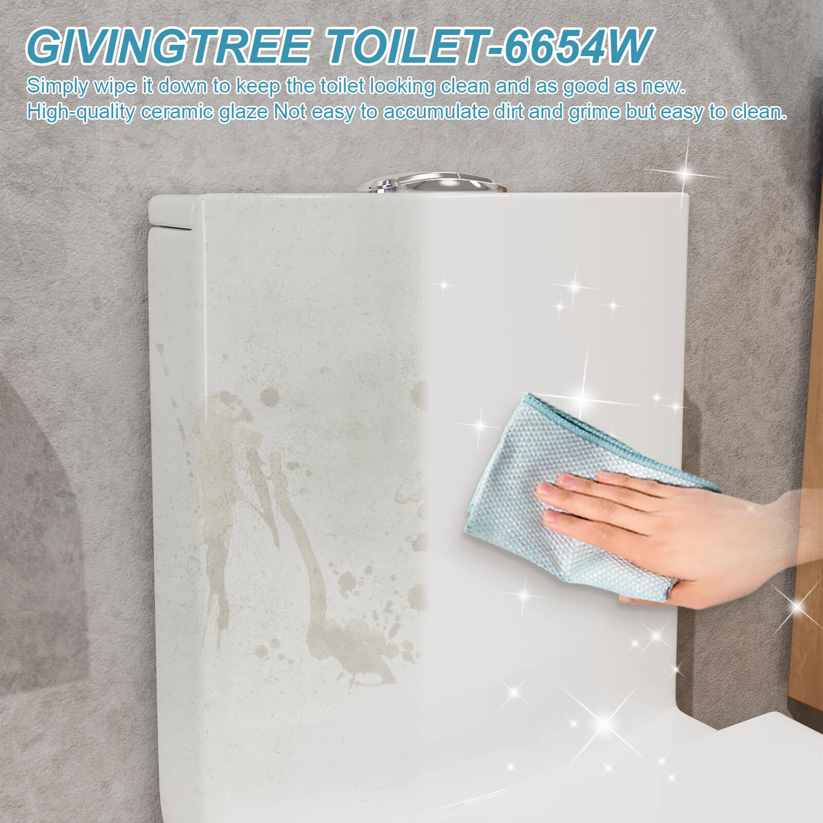 Giving Tree One Piece 1.1GPF/1.6 GPF Dual Flush Elongated Toilet