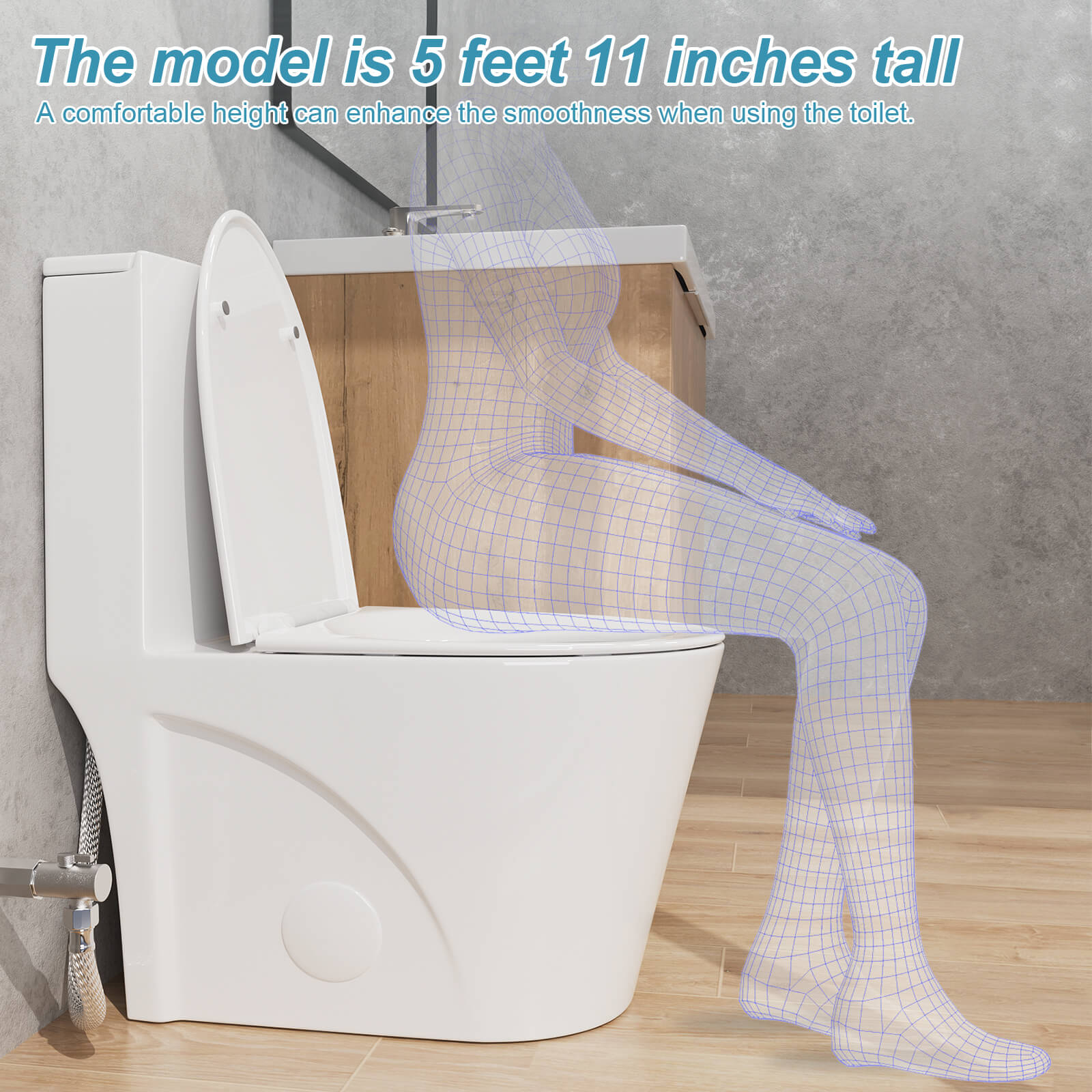 Giving Tree One Piece 1.1GPF/1.6 GPF Dual Flush Elongated Toilet