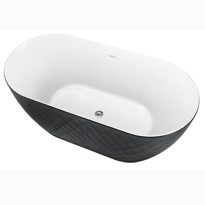 Mokleba 59&quot; Unique Design Oval Acrylic Bathtub Freestanding Soaking Tub