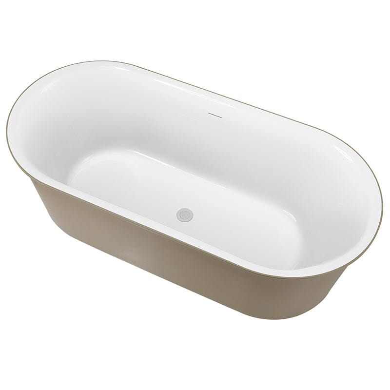 Khaki Solid Surface Oval Tub