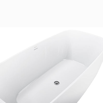 Mokleba 67&quot; Acrylic Rounded Rectangle Freestanding Soaking Bathtub Double Ended