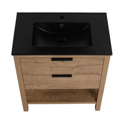 30-inch Freestanding Plywood Bathroom Vanity With Tops and 2 Drawers